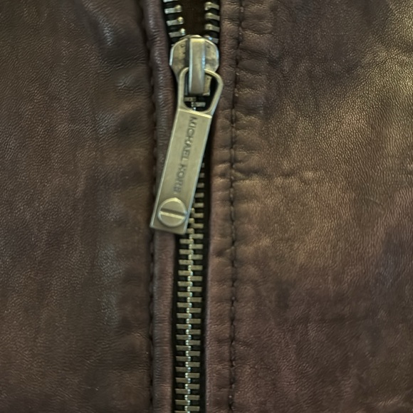 Michael Kors Two Tone Leather Jacket - Picture 8 of 9